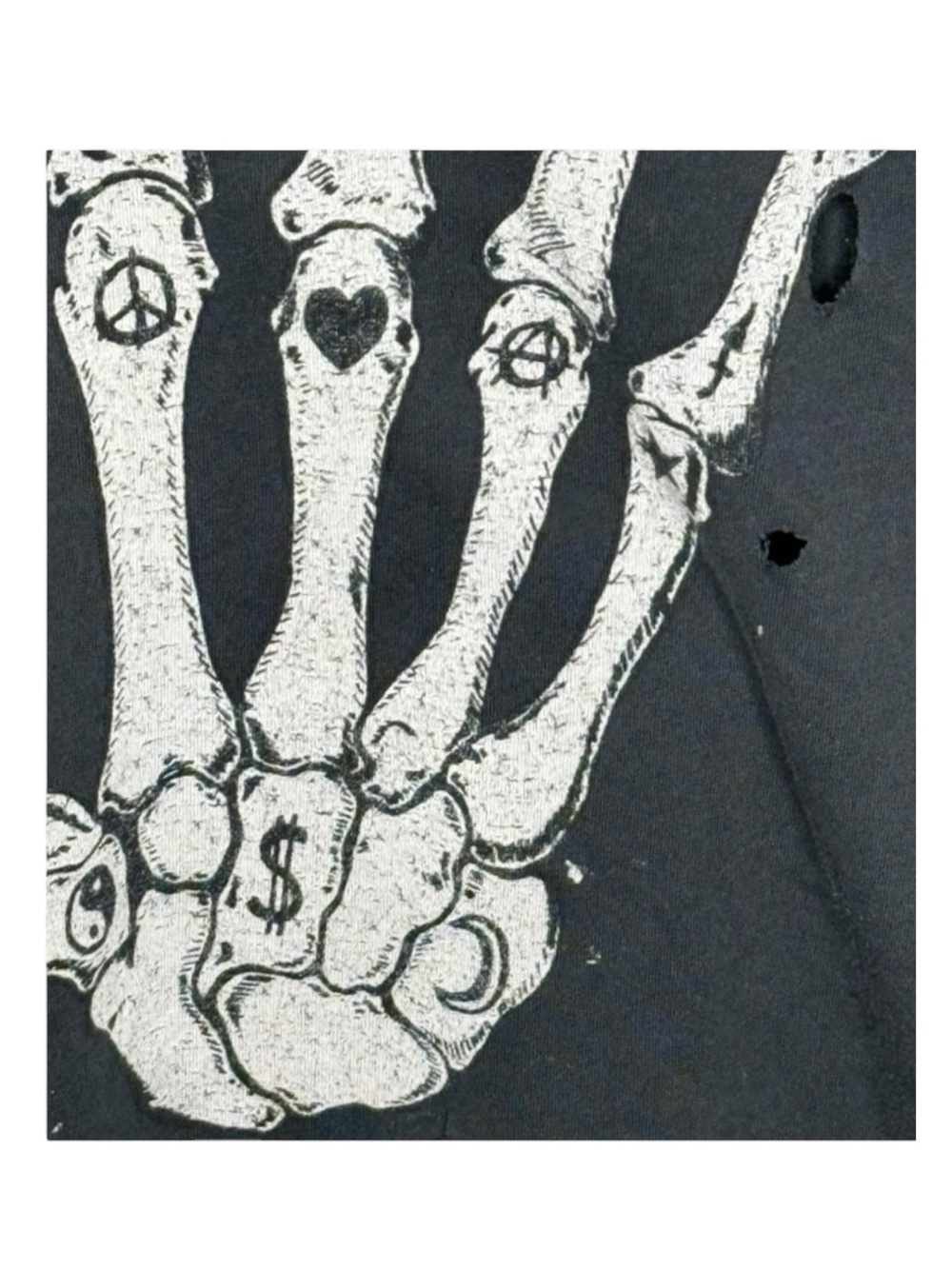 Rare: UNIF 𖤐 Y2K Skeleton Skull Hand Muscle Tee Tank 𖤐 Vintage Black 𖤐 Small 𖤐 - Picture 6 of 16